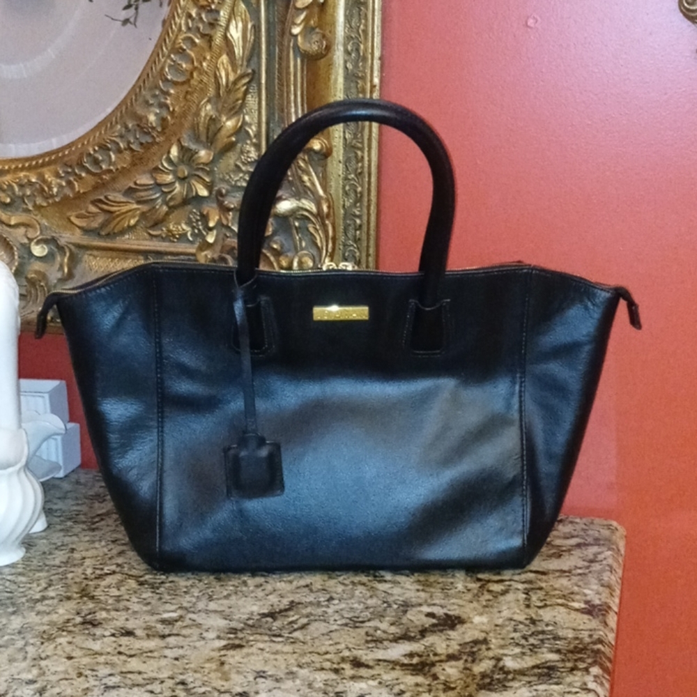 * 0503 Joy & Iman Large Split Leather Tote *